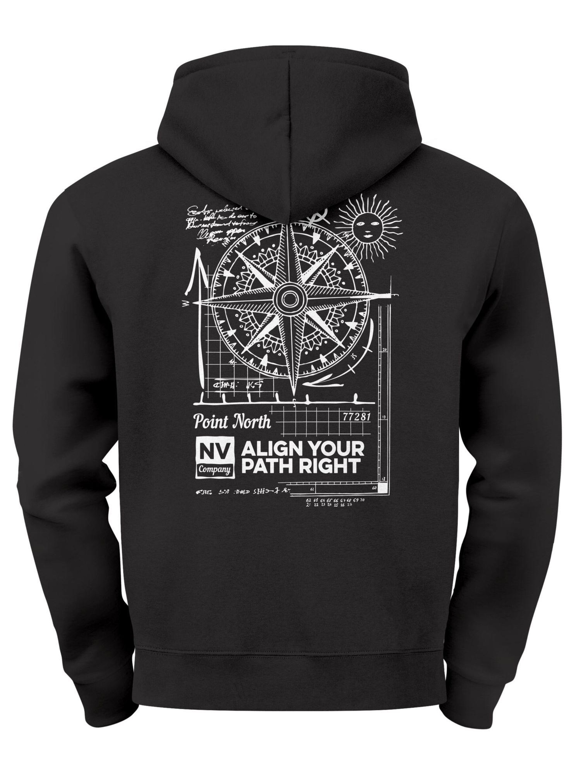 Neverless Sweatshirt 'Compass'‌‌‌‌‌‌ in Schwarz