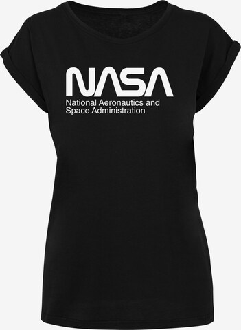 F4NT4STIC Shirt 'NASA Aeronautics And Space' in Zwart: voorkant
