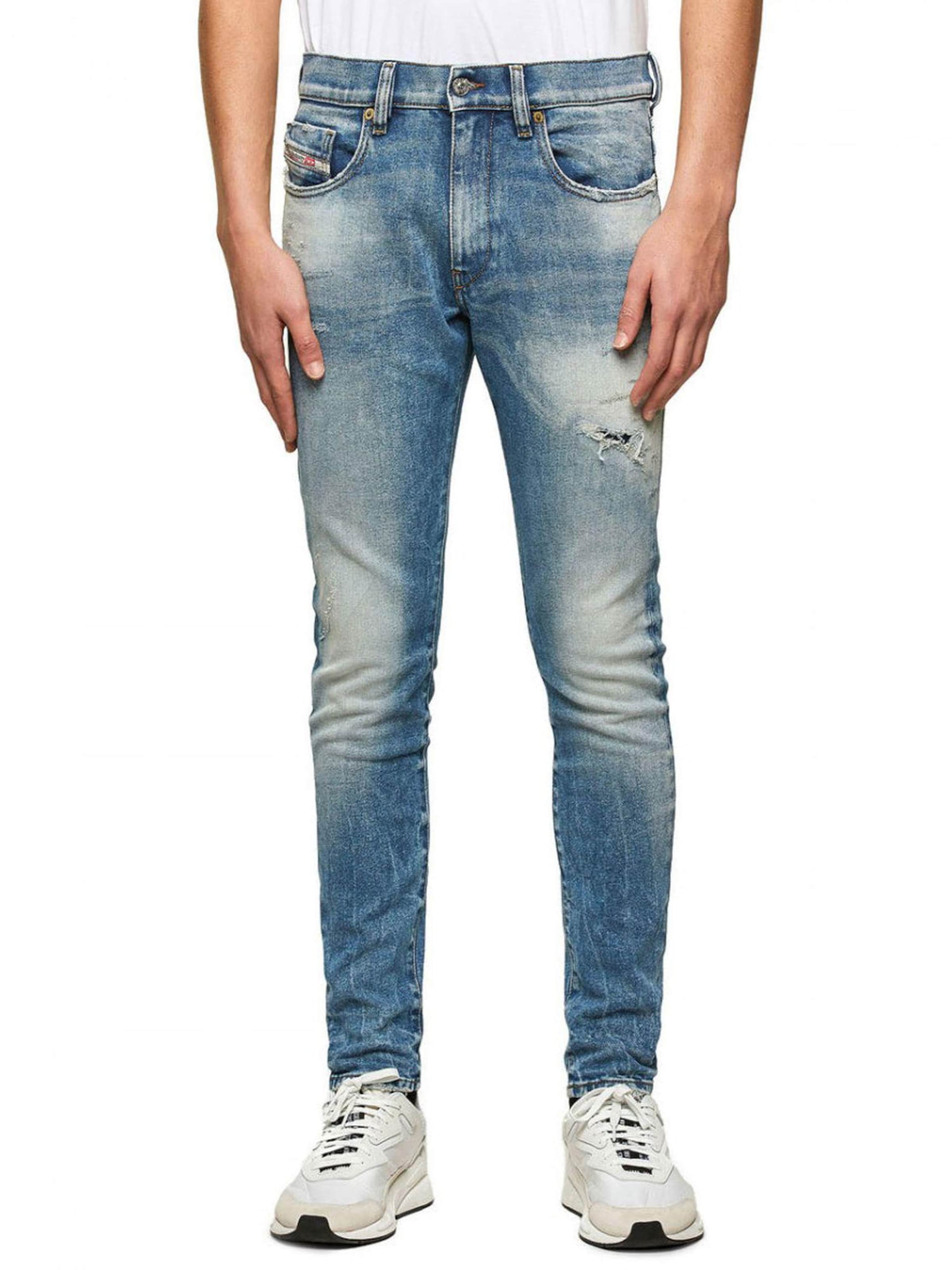 DIESEL Slimfit Jeans 'D-STRUKT' in Blauw