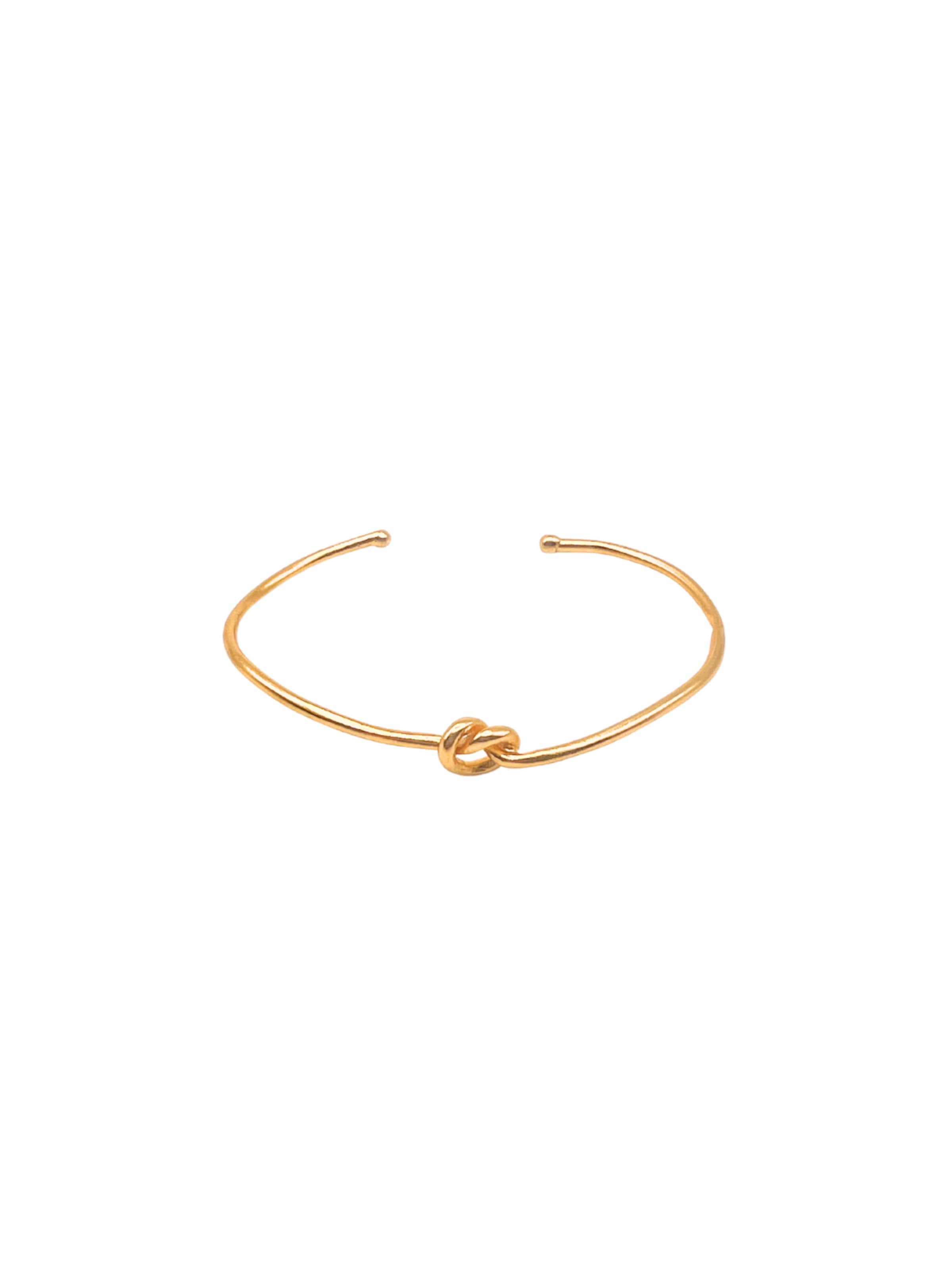 Les Reines Armband 'Gordian Knot - Minimalist Cuff Bracelet 24K Gold Plated' in Goud: voorkant