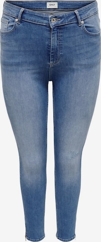 ONLY Carmakoma Skinny Jeans in Blauw: voorkant