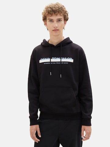 TOM TAILOR DENIM Sweatshirt in Schwarz: predná strana