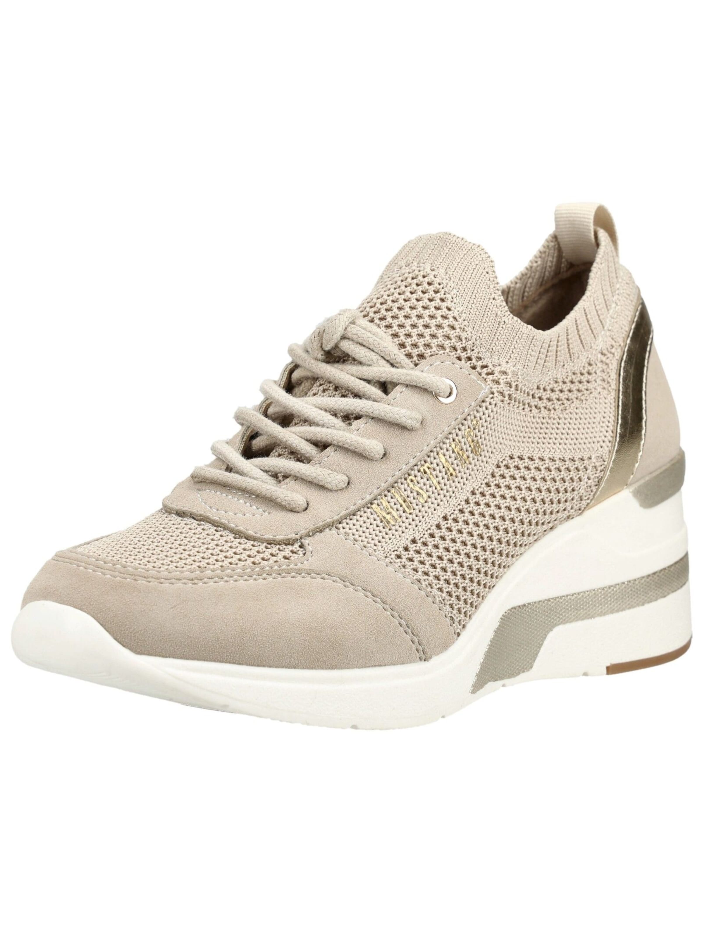 MUSTANG Platform trainers in Beige: front