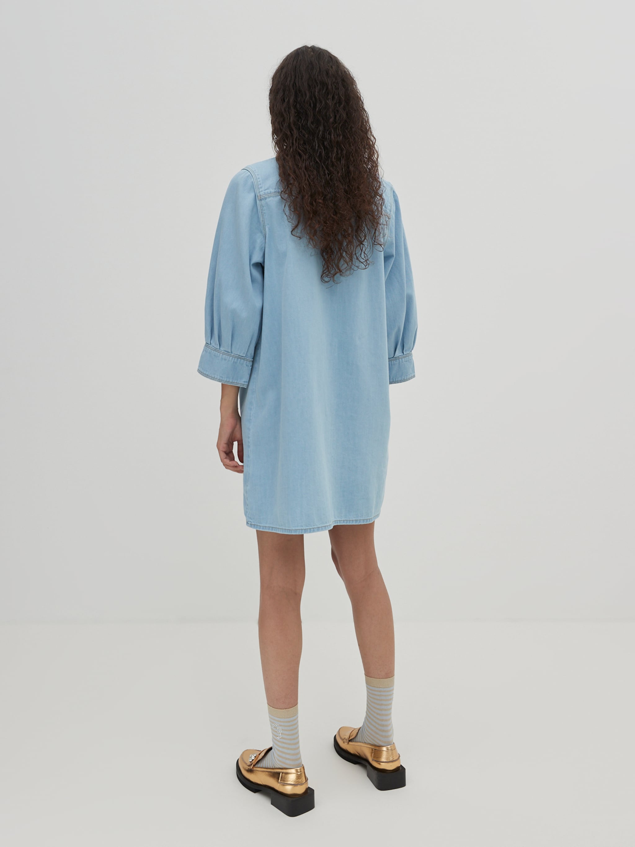 EDITED Producten Blousejurk 'Siena' Blauw denim