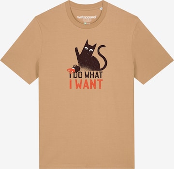 Watapparel T-Shirt ' Cat ' in Beige: Vorderseite