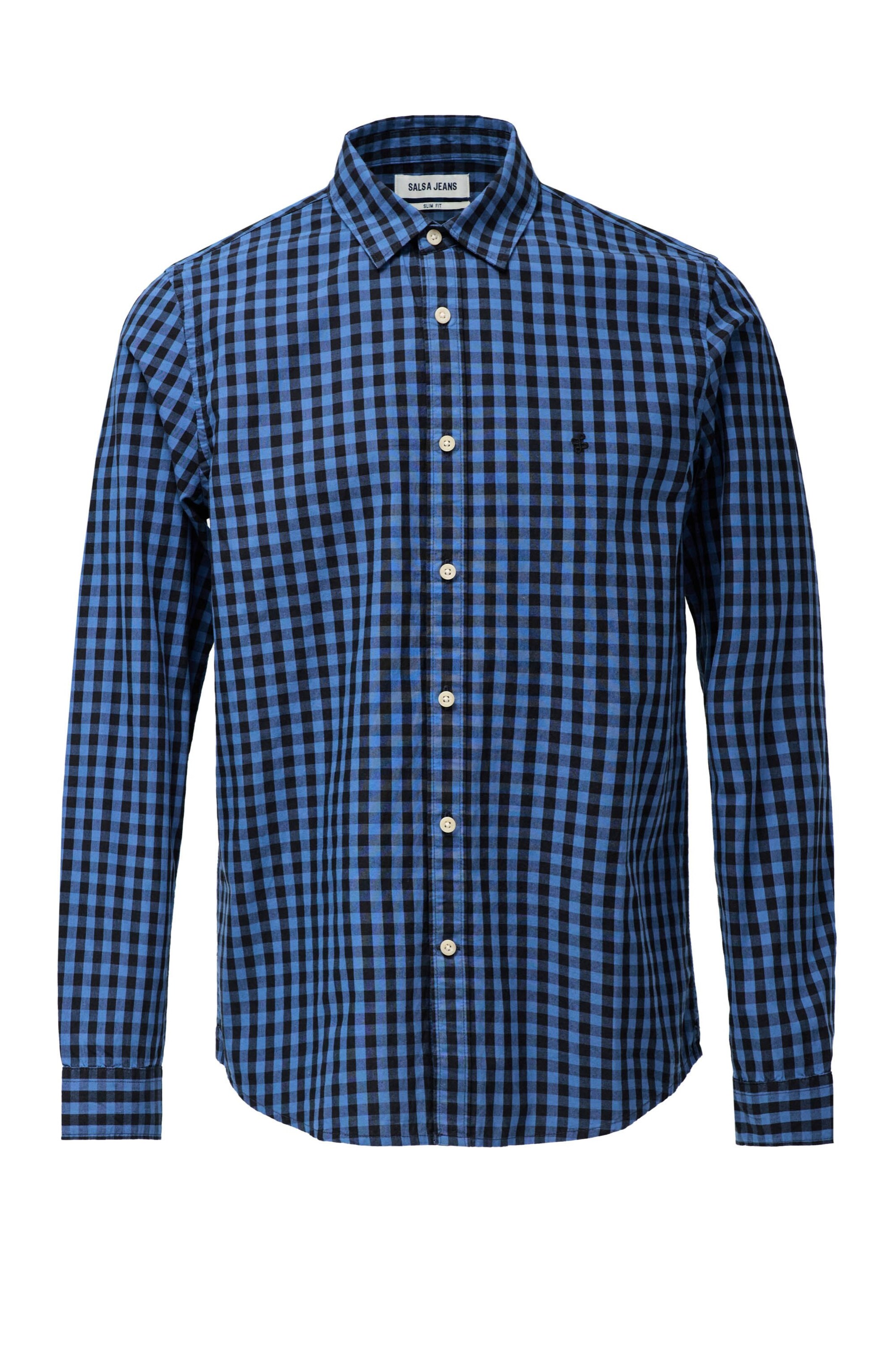 Salsa Jeans Slim fit Overhemd in Blauw: voorkant