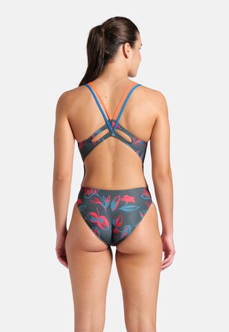 ARENA Bustier Badedragt 'FLORAL' i grå