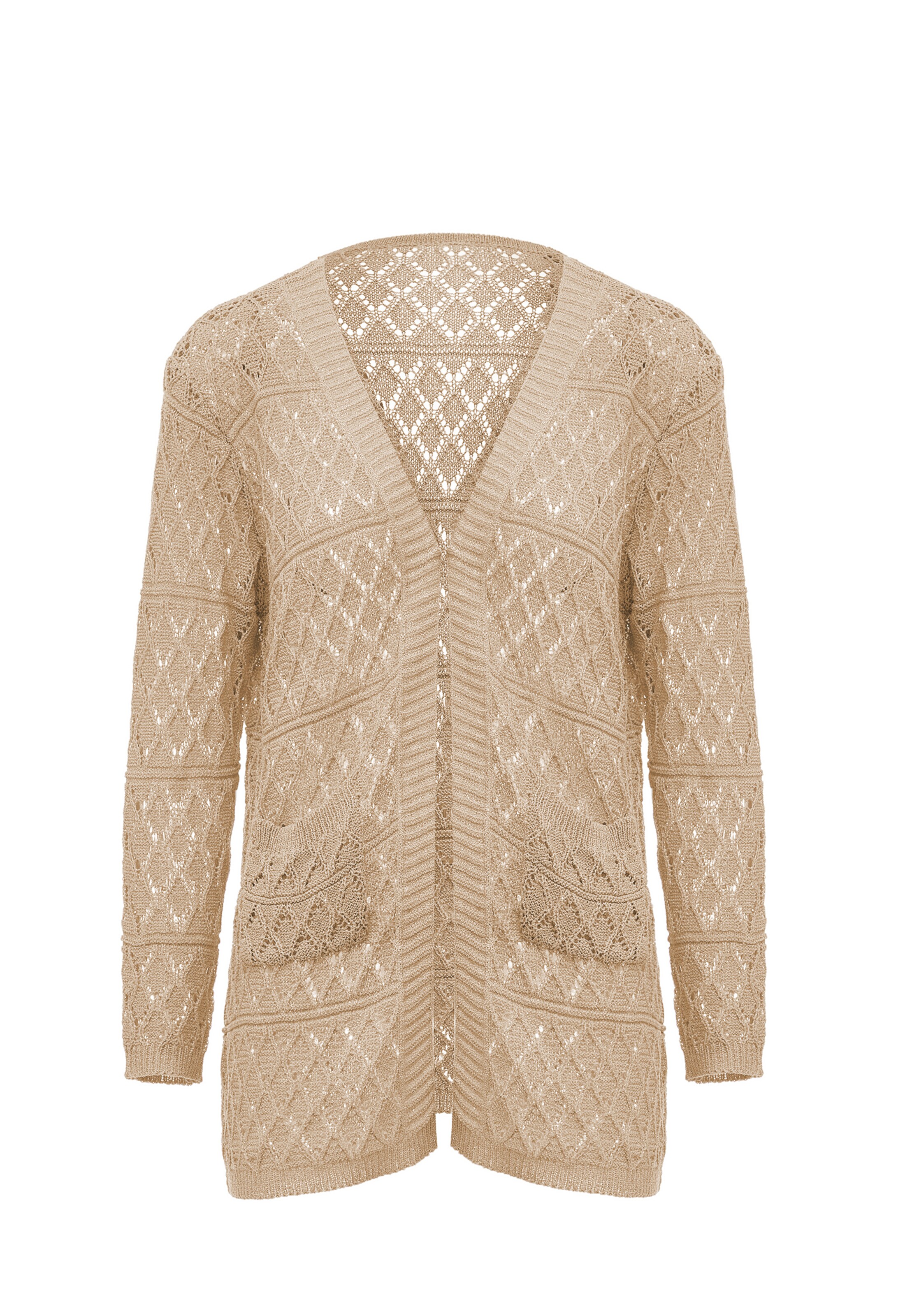 SANIKA Strickjacke in Beige: Vorderseite