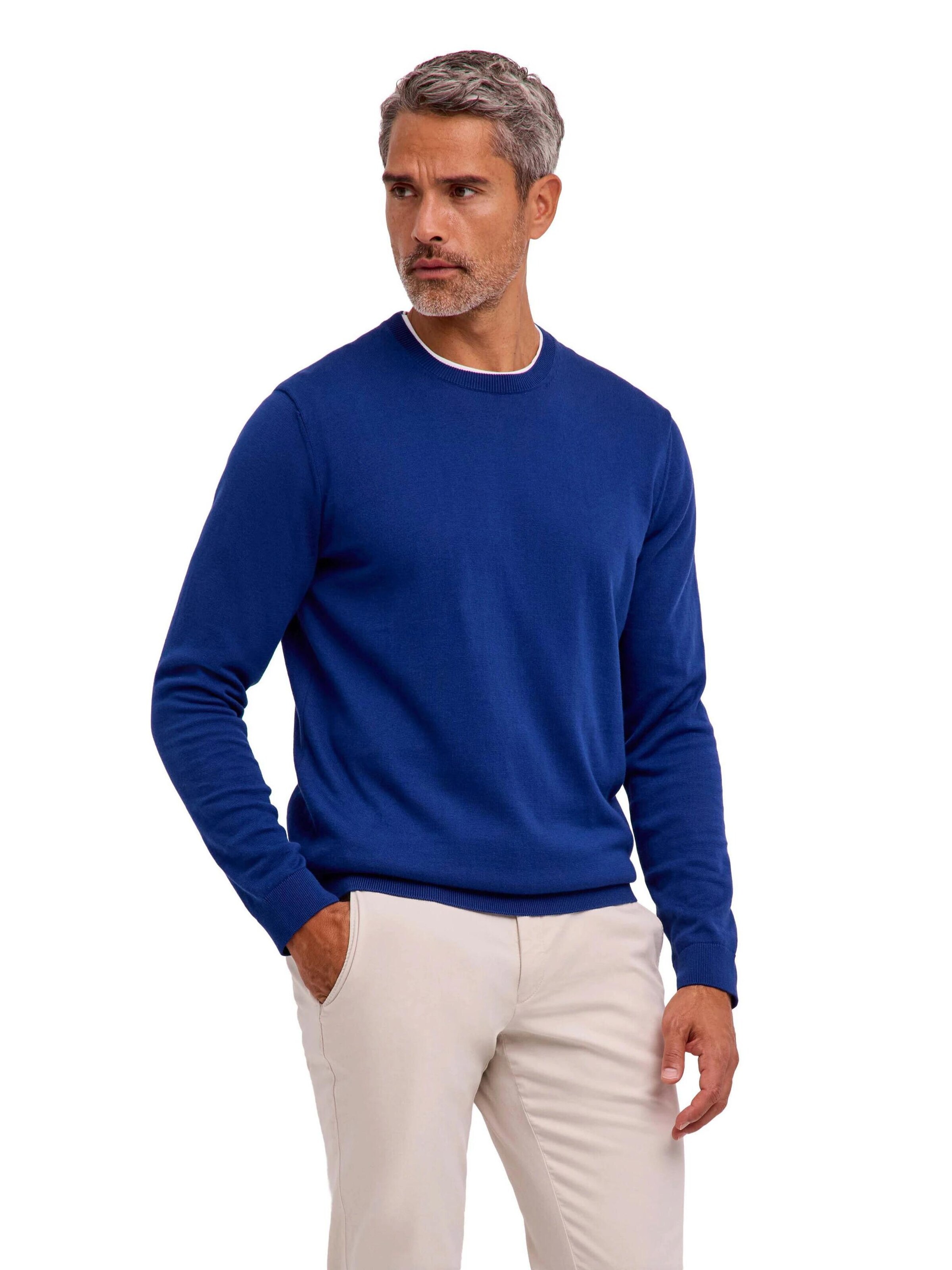 FALKE Pullover 'Cotton Knit'‌‌‌‌‌‌‌ in Blau: Vorderseite
