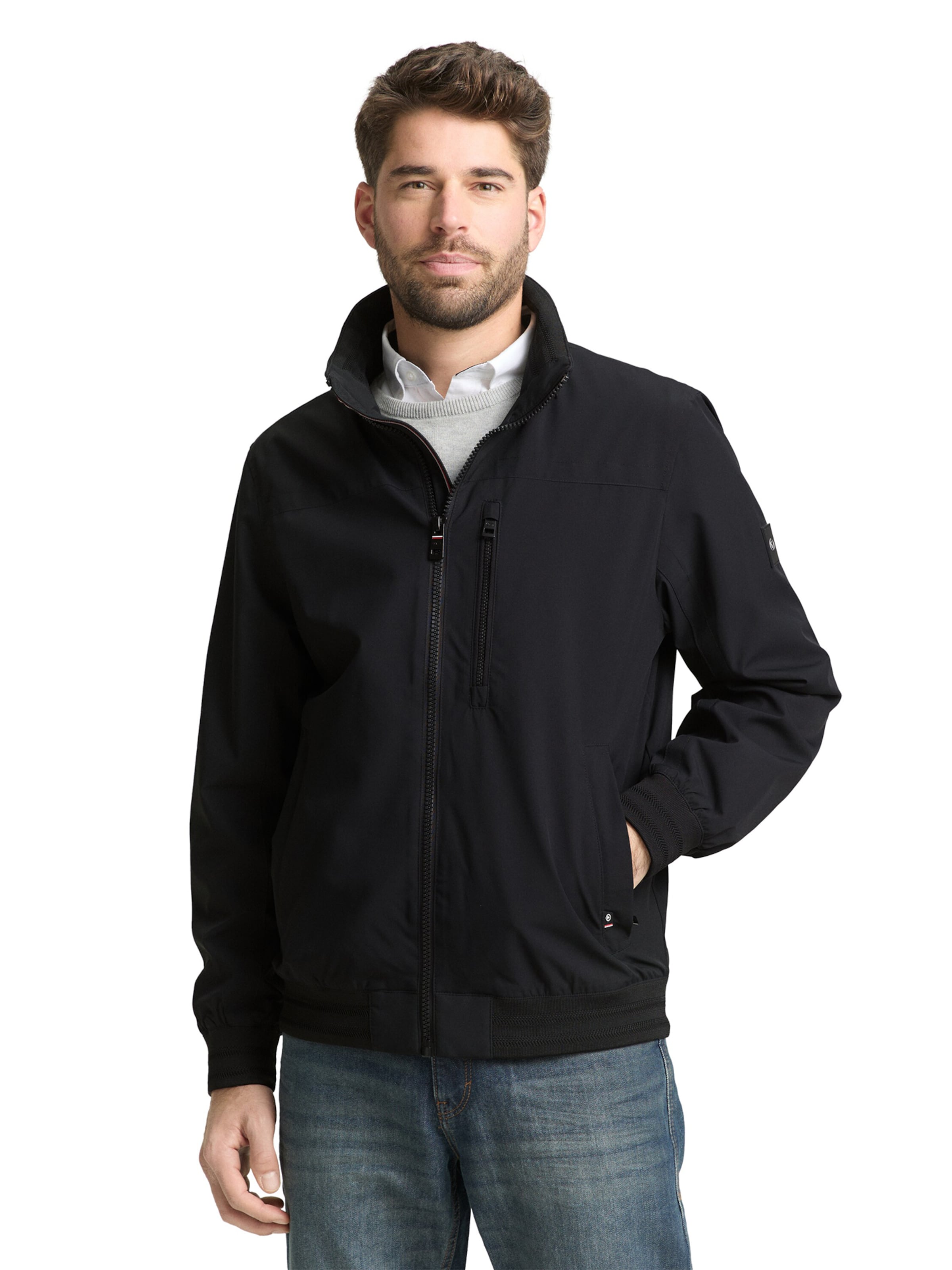 Geacă de primăvară-toamnă de la TOM TAILOR pe negru: față