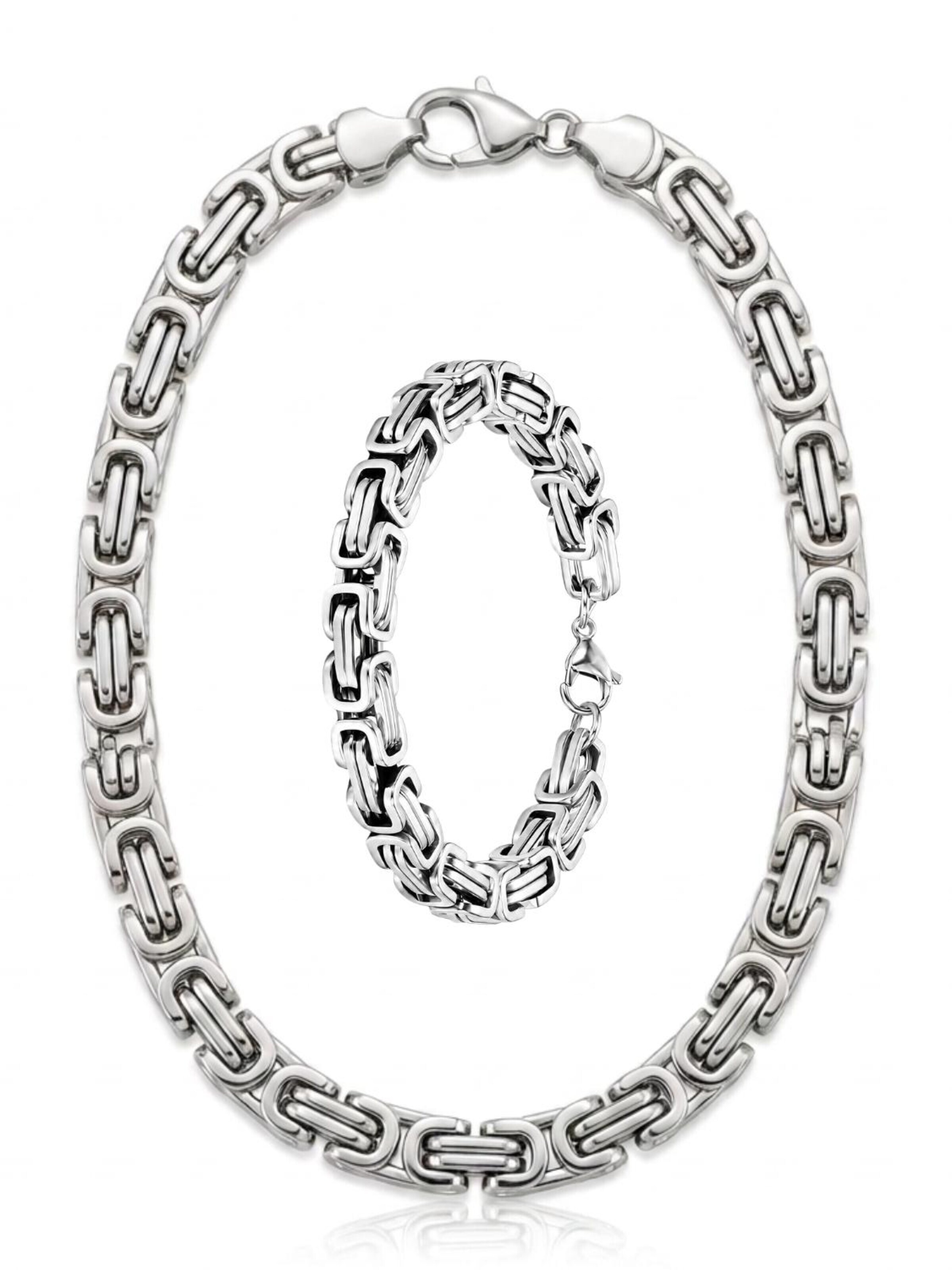 Eternal - Conjuntos de bijuteria 'Byzantine Chain Set' em prata: frente
