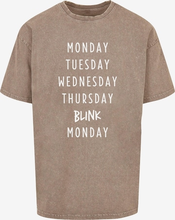 Mister Tee Shirt 'Blink' in Bruin: voorkant