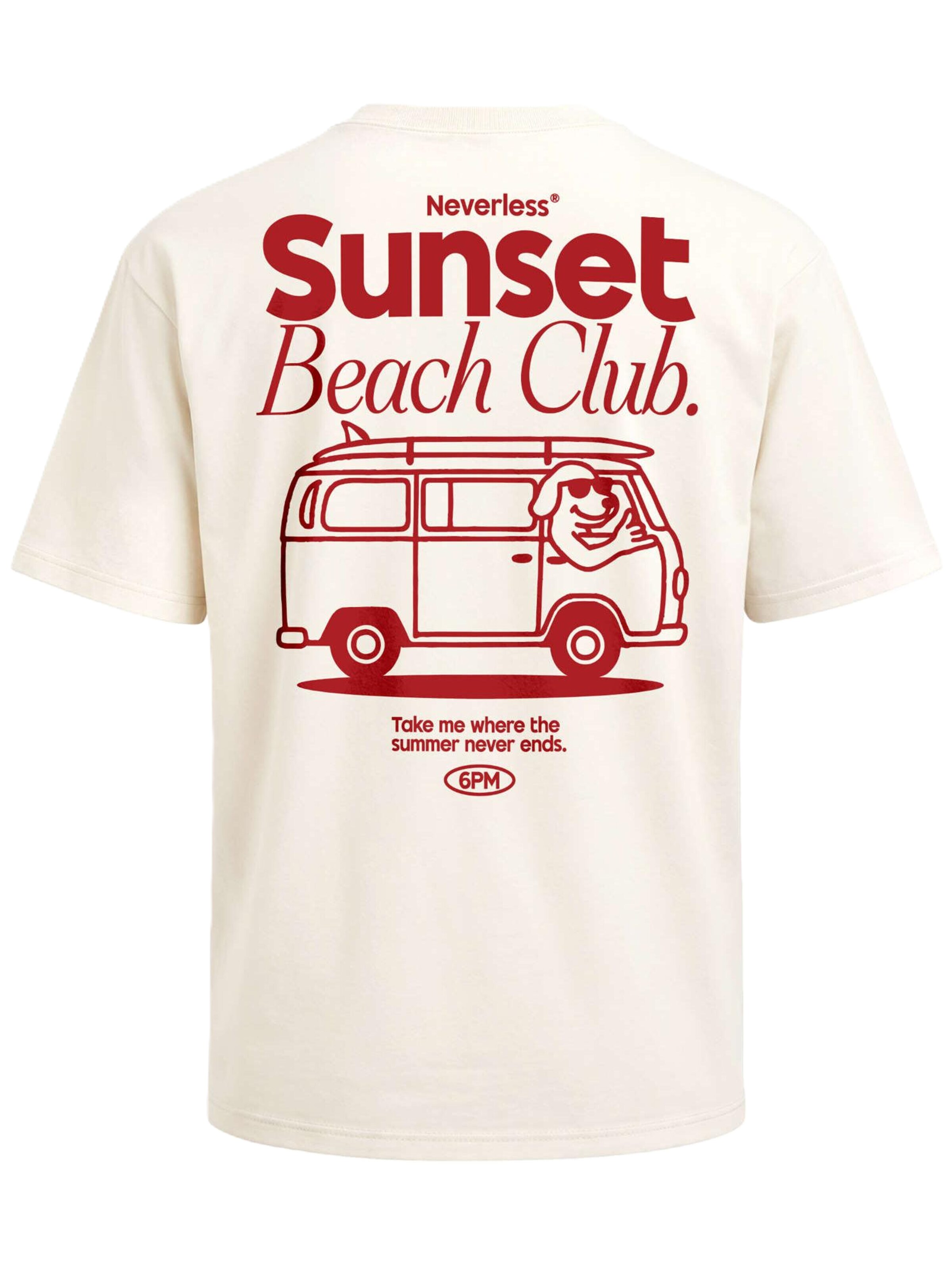 Neverless Shirt 'Sunset Beach' in Beige
