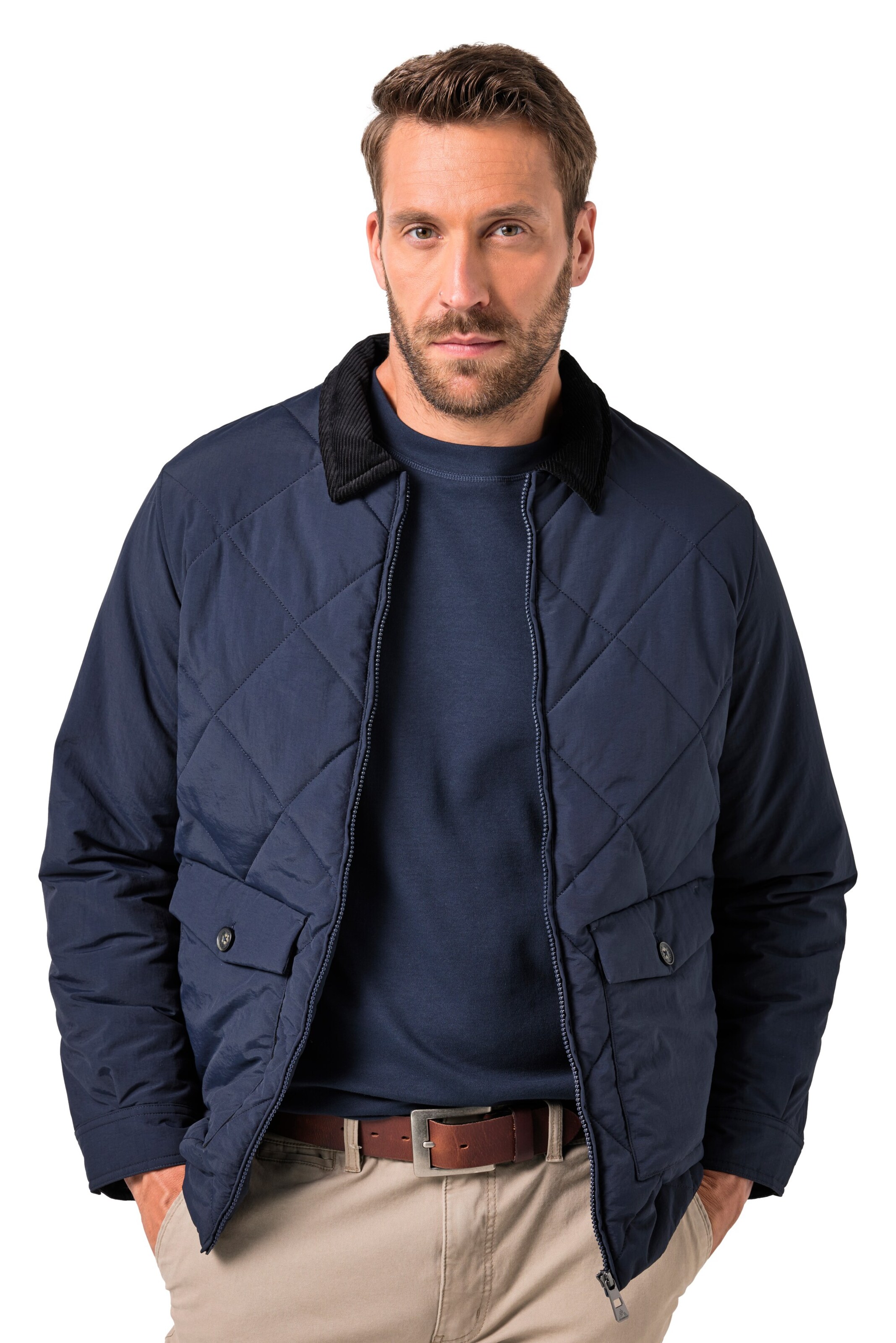 JP1880 Tussenjas in Blauw: voorkant