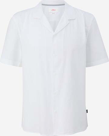 s.Oliver Regular fit Button Up Shirt in White: front