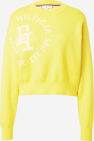 Pullover di TOMMY HILFIGER in giallo: frontale