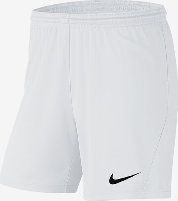 NIKE Slim fit Workout Pants in White: front