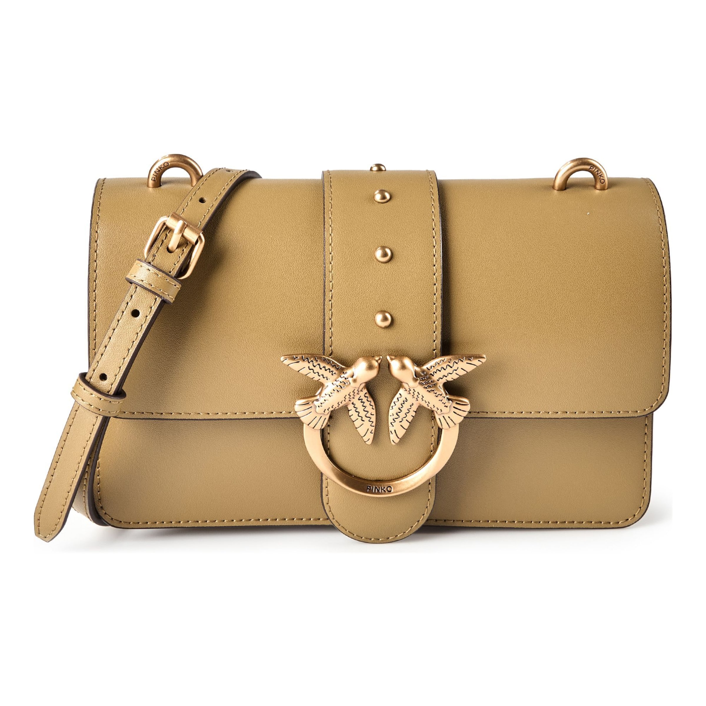 Sac à bandoulière 'Love One ' PINKO en or : devant