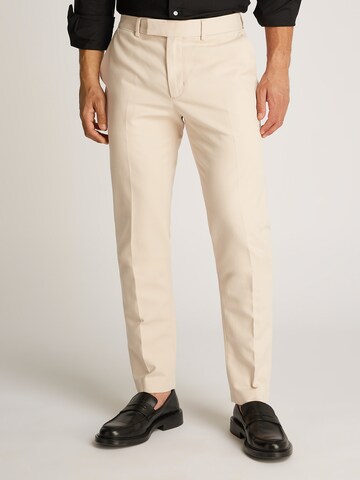 TOMMY HILFIGER Slimfit Ráncos nadrág 'DENTON' - bézs: elől