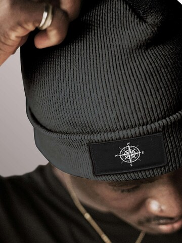 Neverless Beanie 'Kompass' in Grey