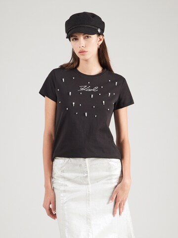 T-shirt Karl Lagerfeld en noir : devant