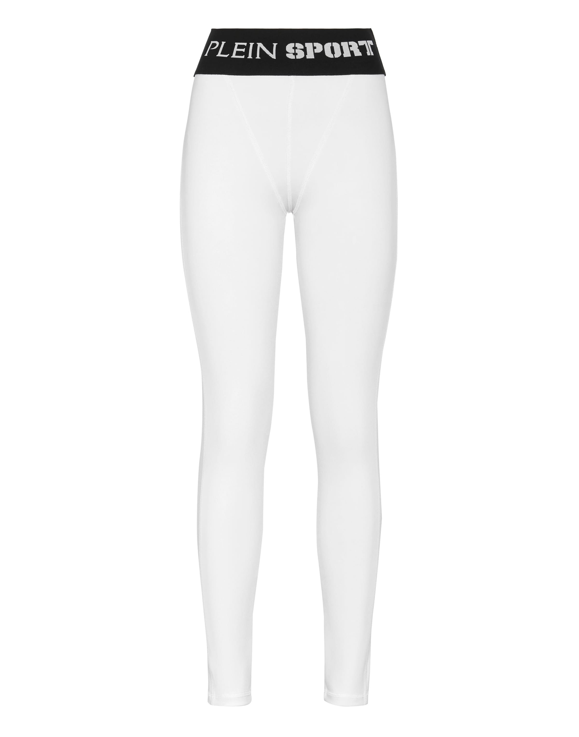 Plein Sport Skinny Sports trousers in White: front