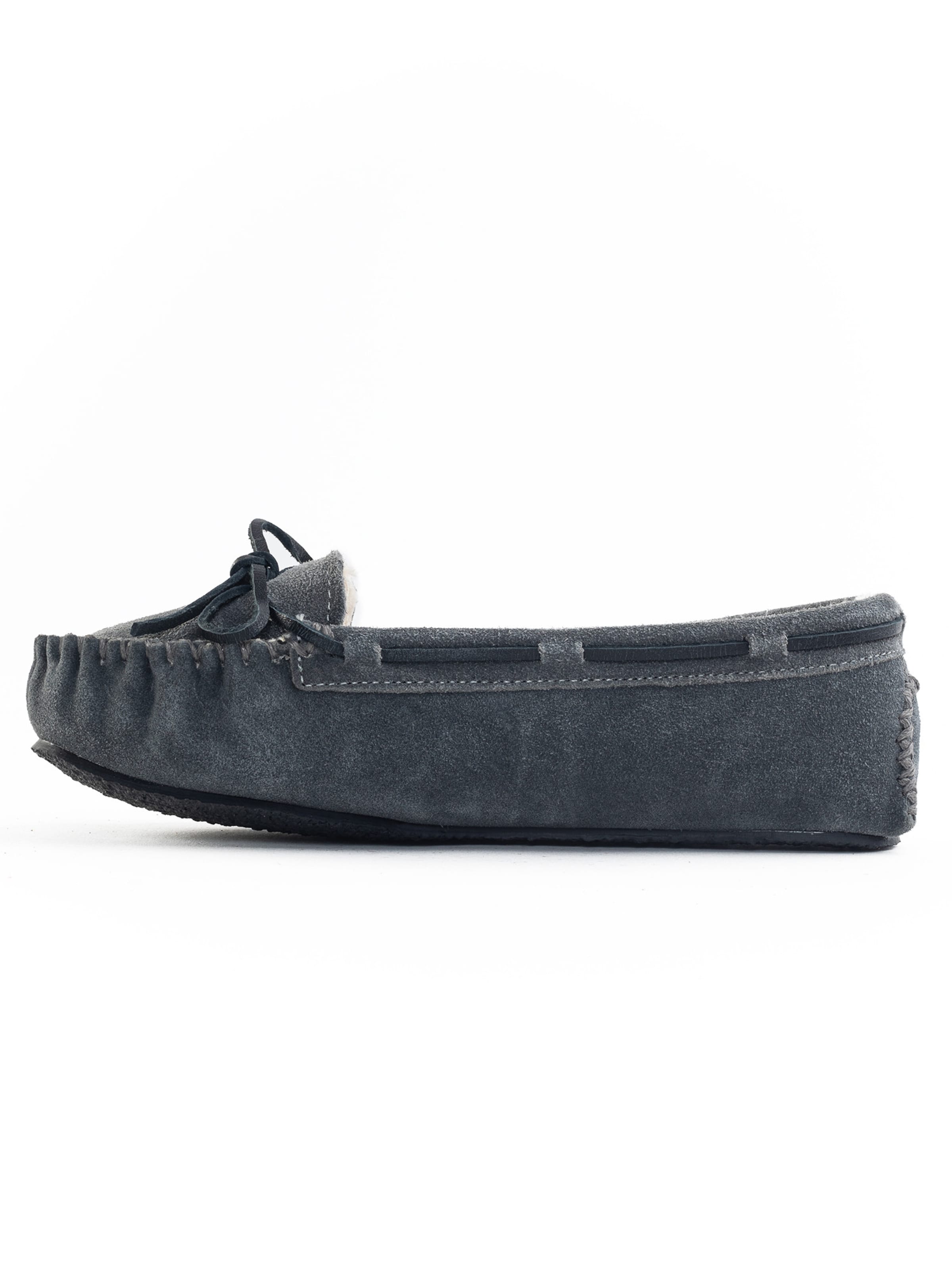 Minnetonka Hausschuh 'Cally' in Grau: Vorderseite