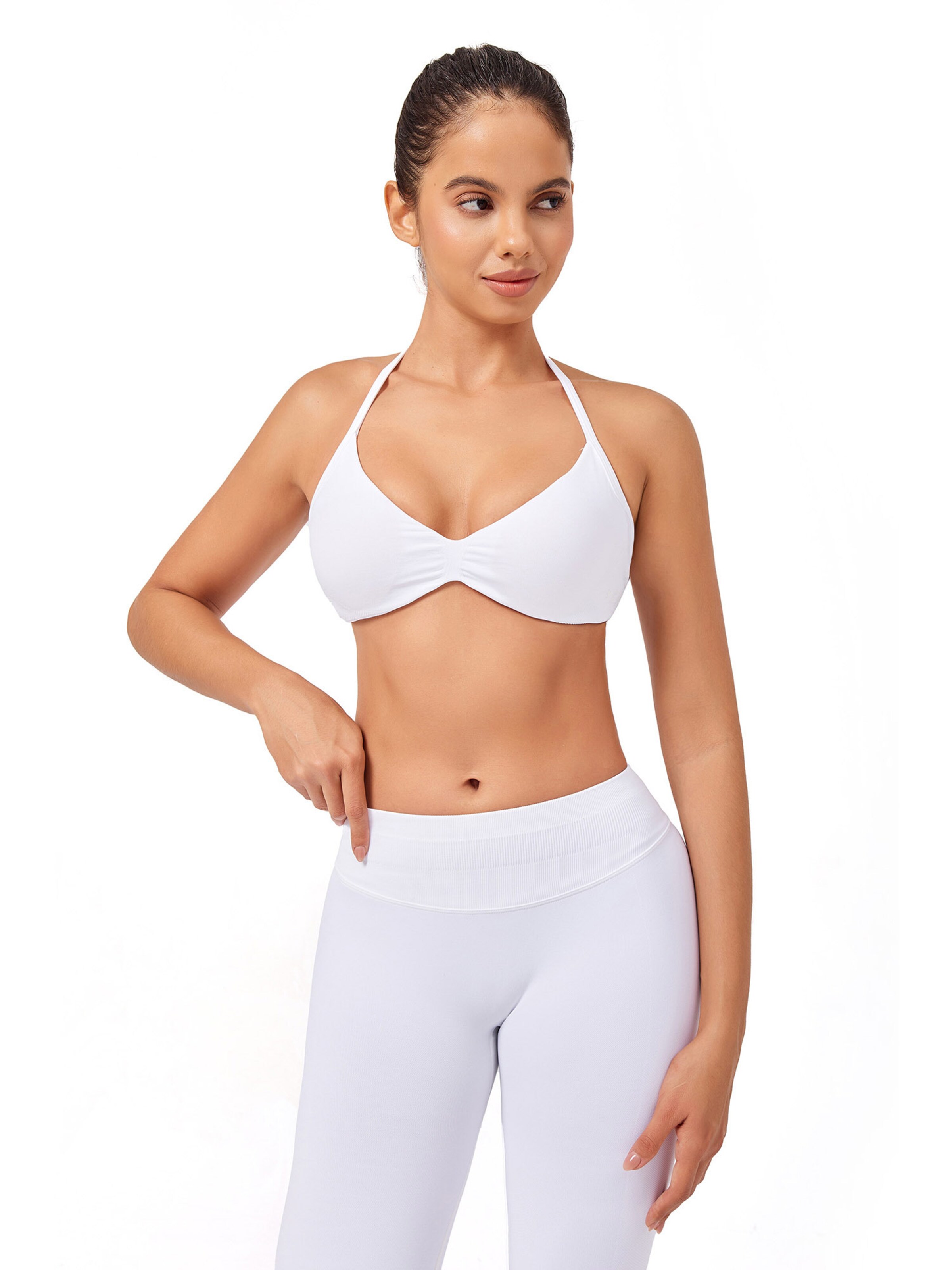 YEAZ Bustier Biustonosz sportowy 'Fly' w kolorze biały: przód