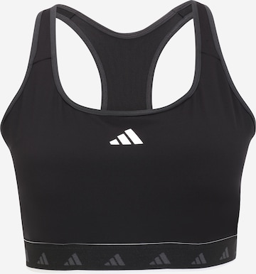 ADIDAS PERFORMANCE Bustier Sports-BH 'Hyperglam Powerreact Medium-Support Techfit' i svart: forside