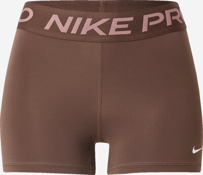 NIKE Pantalon de sport 'Pro' en marron / rose / blanc, Vue avec produit