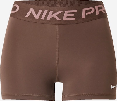 NIKE Spodnie sportowe 'Pro' w kolorze brązowy / różowy pudrowy / białym, Podgląd produktu