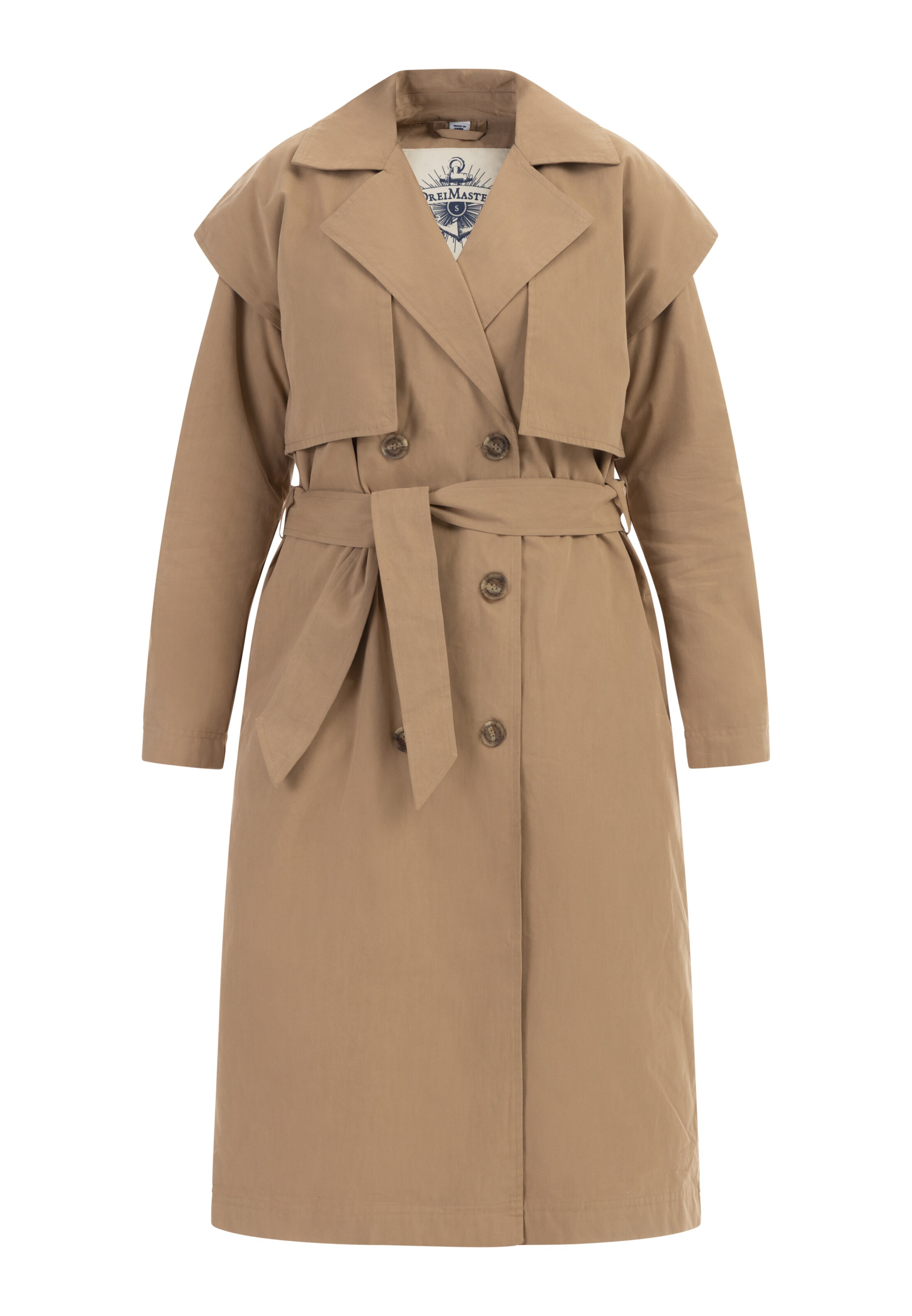 DreiMaster Vintage Between-seasons coat in Beige: front