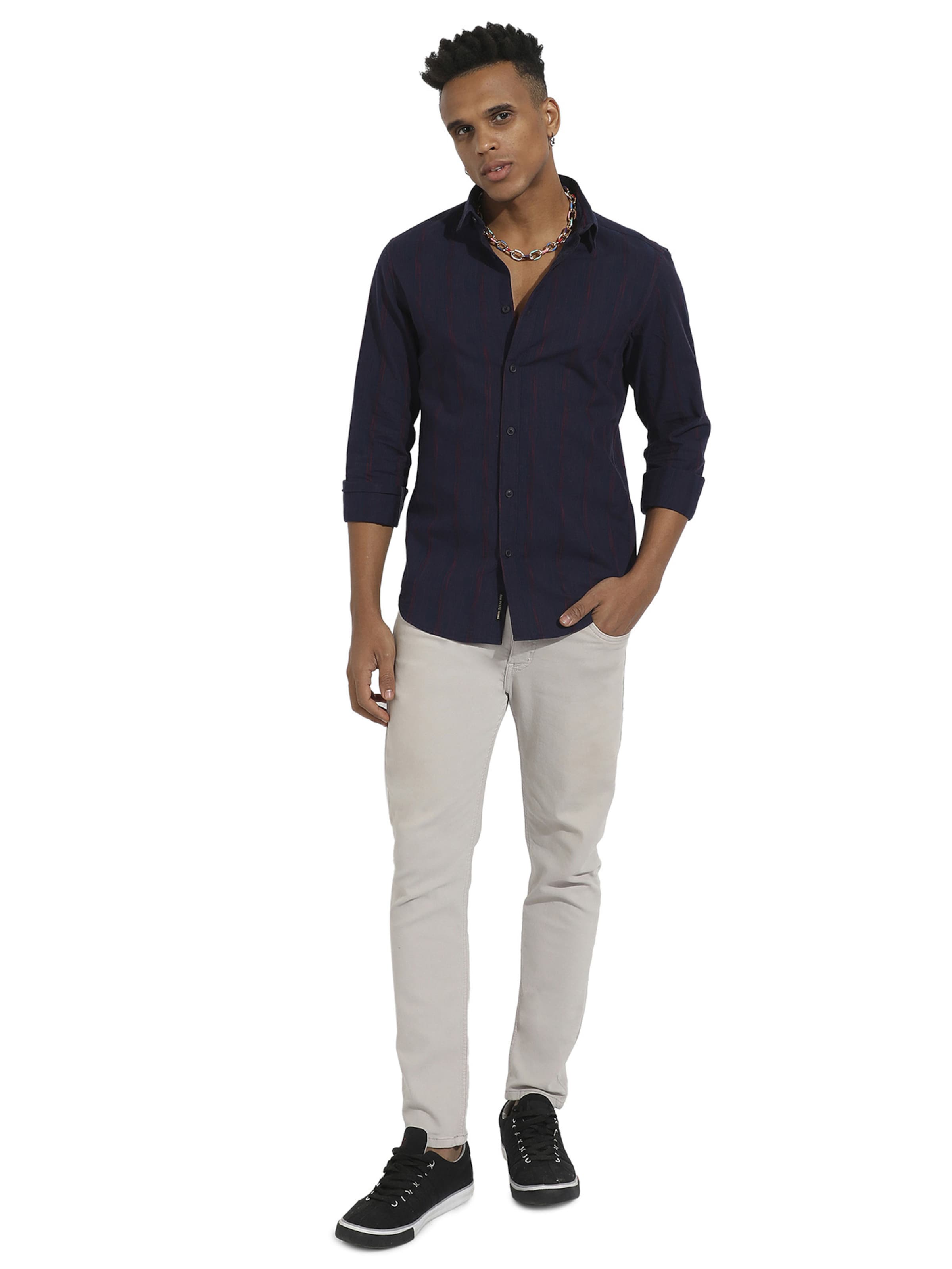 Campus Sutra Regular fit Srajca 'Micah ' | modra barva