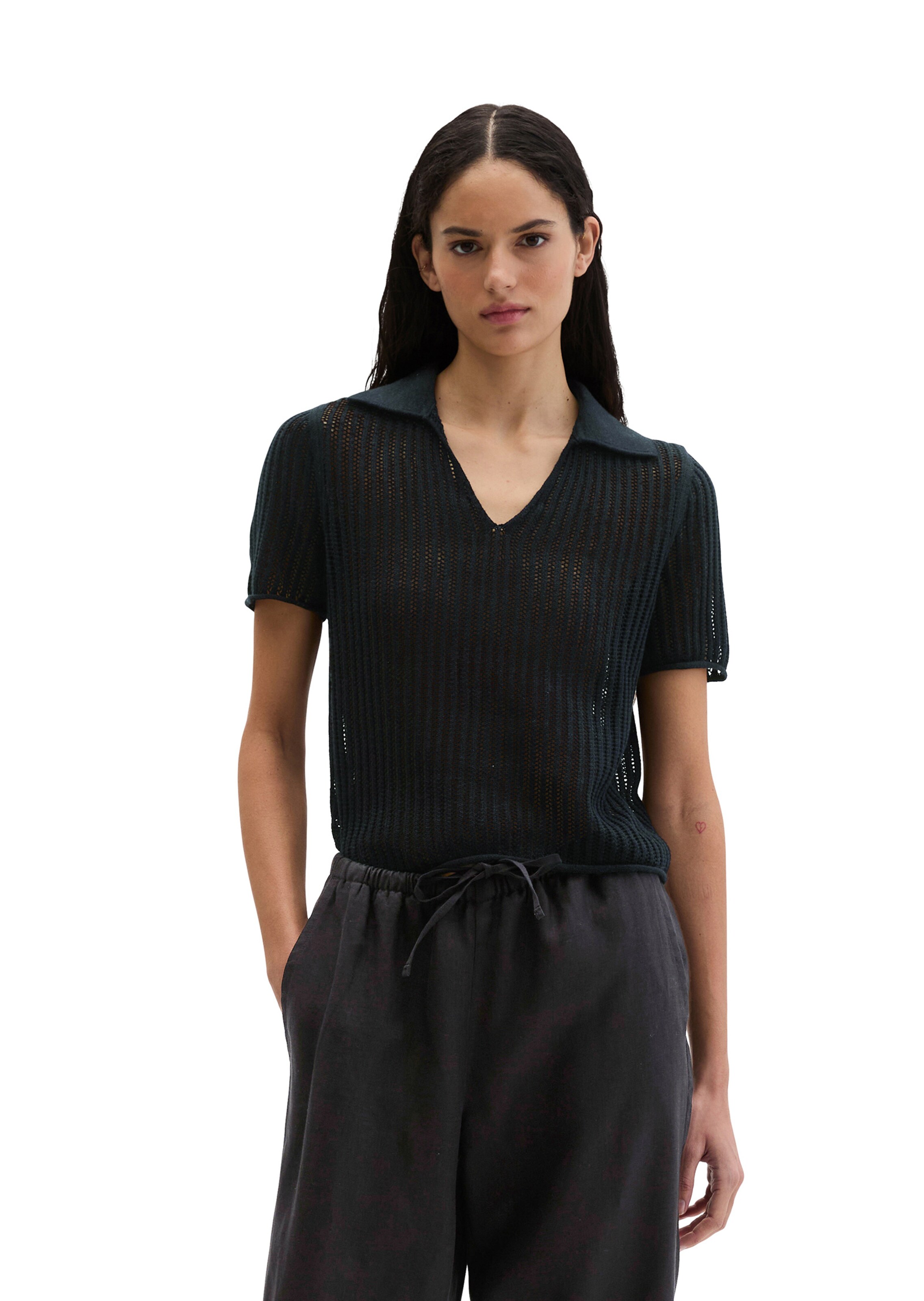 Marc O'Polo Shirt in Zwart: voorkant