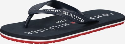 TOMMY HILFIGER Zehentrenner in navy / rot / weiß, Produktansicht