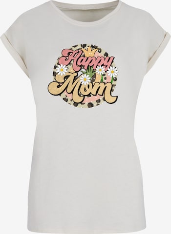 F4NT4STIC T-Shirt 'Mothers Day Floral Design Happy Mom Motherhood Appreciation' in Beige: Vorderseite