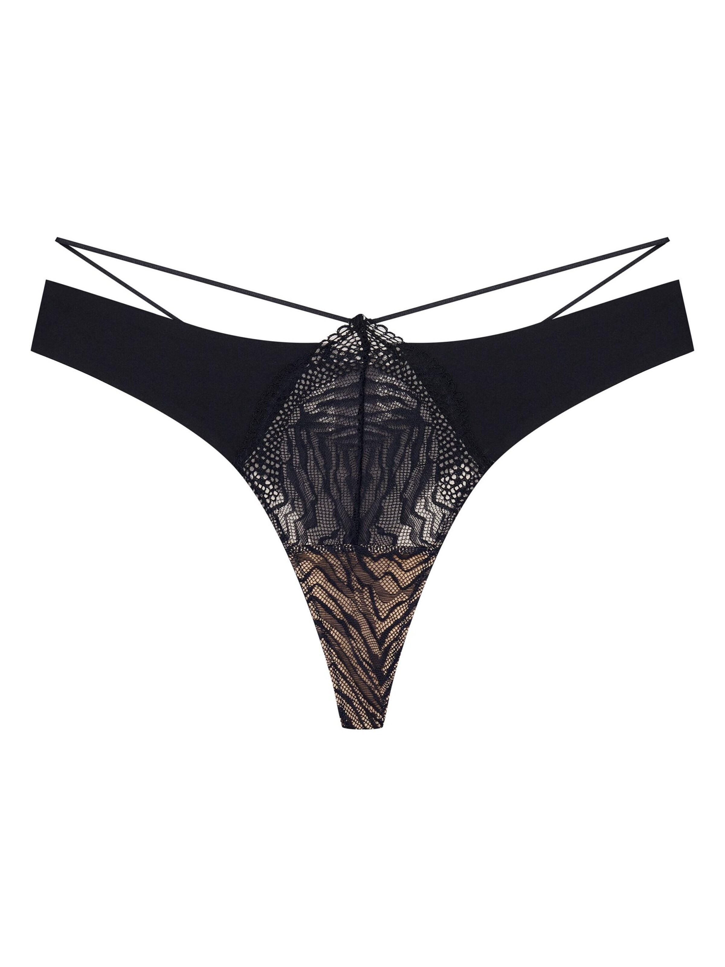 ESOTIQ Thong in Black: front