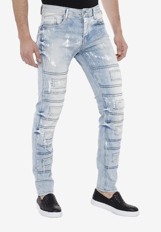 CIPO & BAXX Slimfit Jeans in Blauw: voorkant