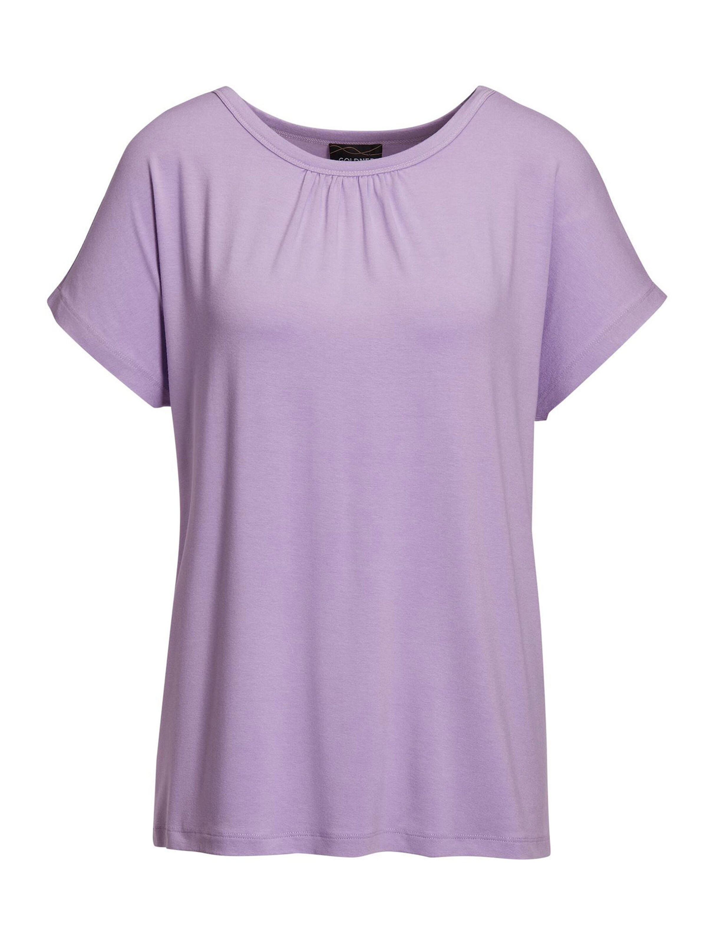 Goldner Shirt in Lila: Vorderseite