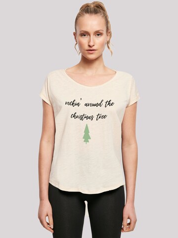 F4NT4STIC Shirt 'Rockin around the christmas tree' in Beige: predná strana