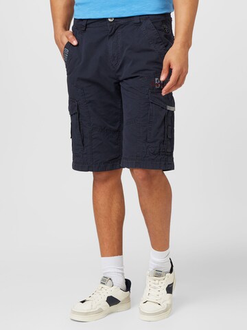 CAMP DAVID Regular Cargo Pants in Blue: front