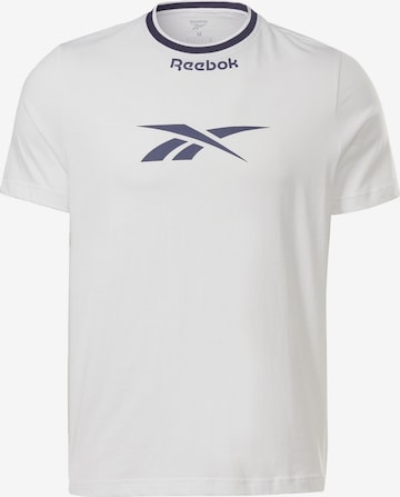 T-Shirt fonctionnel Reebok en blanc : devant