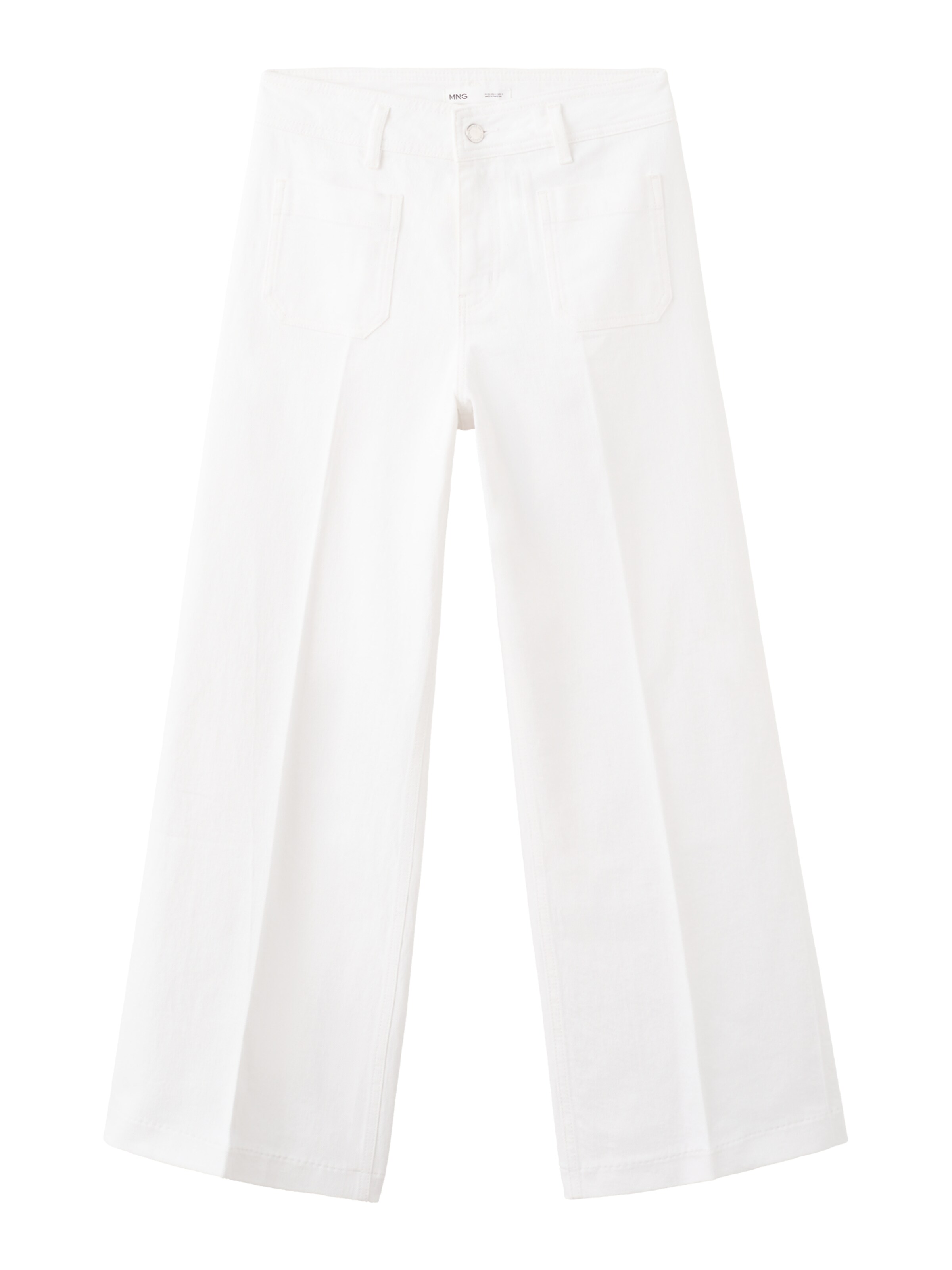 MANGO Wide leg Jeans 'JESSIE' in Wit: voorkant