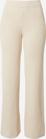 EDITED Wide leg Byxa 'Vineta' i beige: framsida