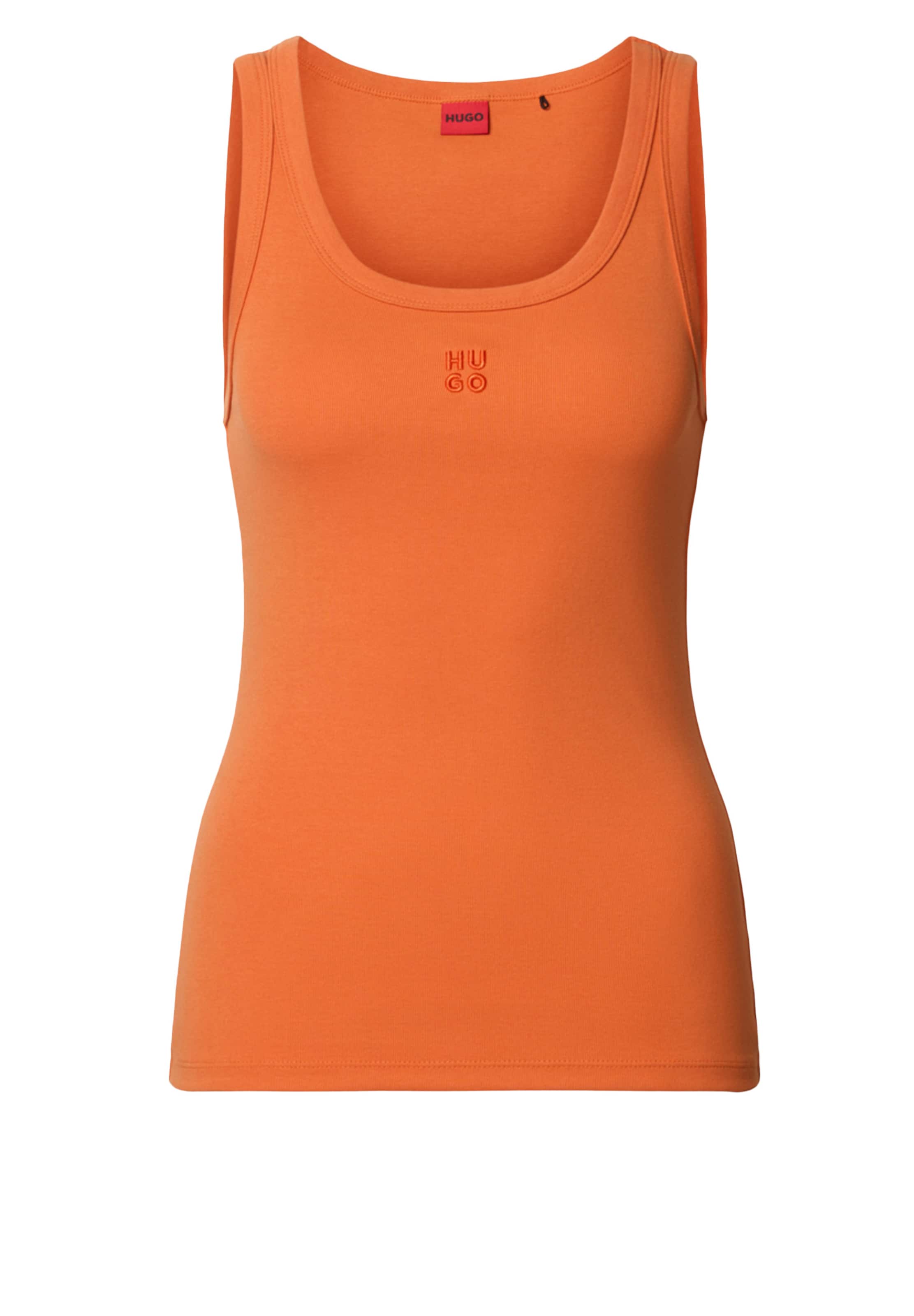 HUGO Top ' Datamia' in Orange: Vorderseite