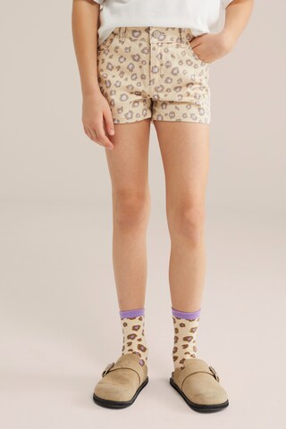 WE Fashion Свободный крой Джинсы в Бежевый: спереди