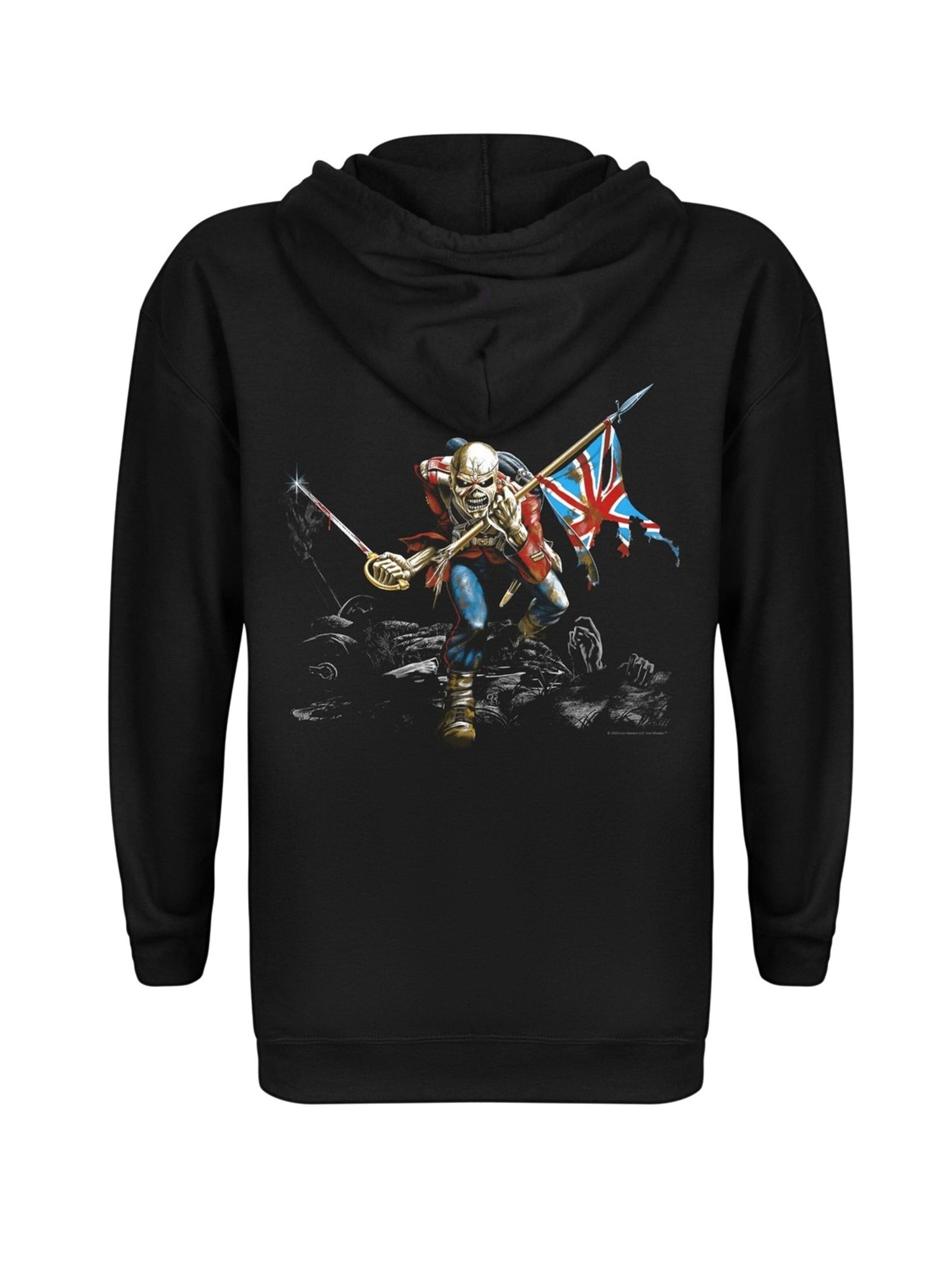 Giacca di felpa 'Trooper' di Iron Maiden in nero