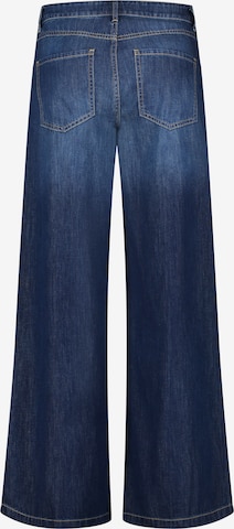 Cartoon Tapered Flared Cut-Jeans mit Eingrifftaschen in Blau