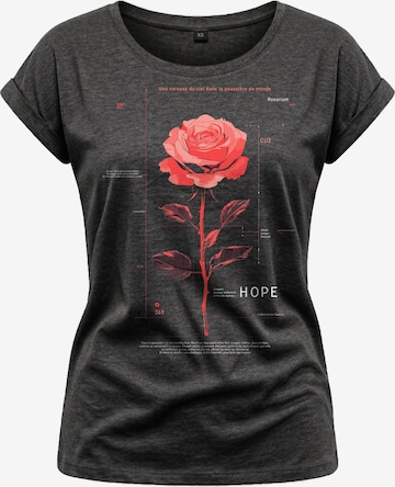 MAKAYA Shirt 'Pink Rose' in Grey: front