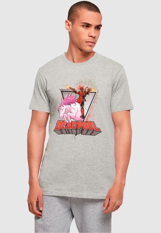 T-Shirt 'Deadpool - Rides A Unicorn' ABSOLUTE CULT en gris : devant